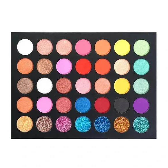Okalan Color Burst 35 Color Glitter Matte Shimmer Shadow Palette